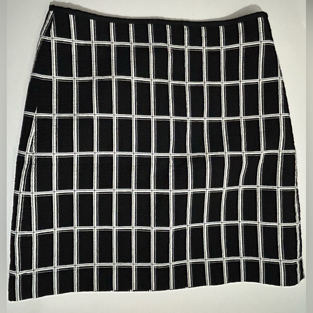 Loft Black/White Window Pane Skirt Size 2